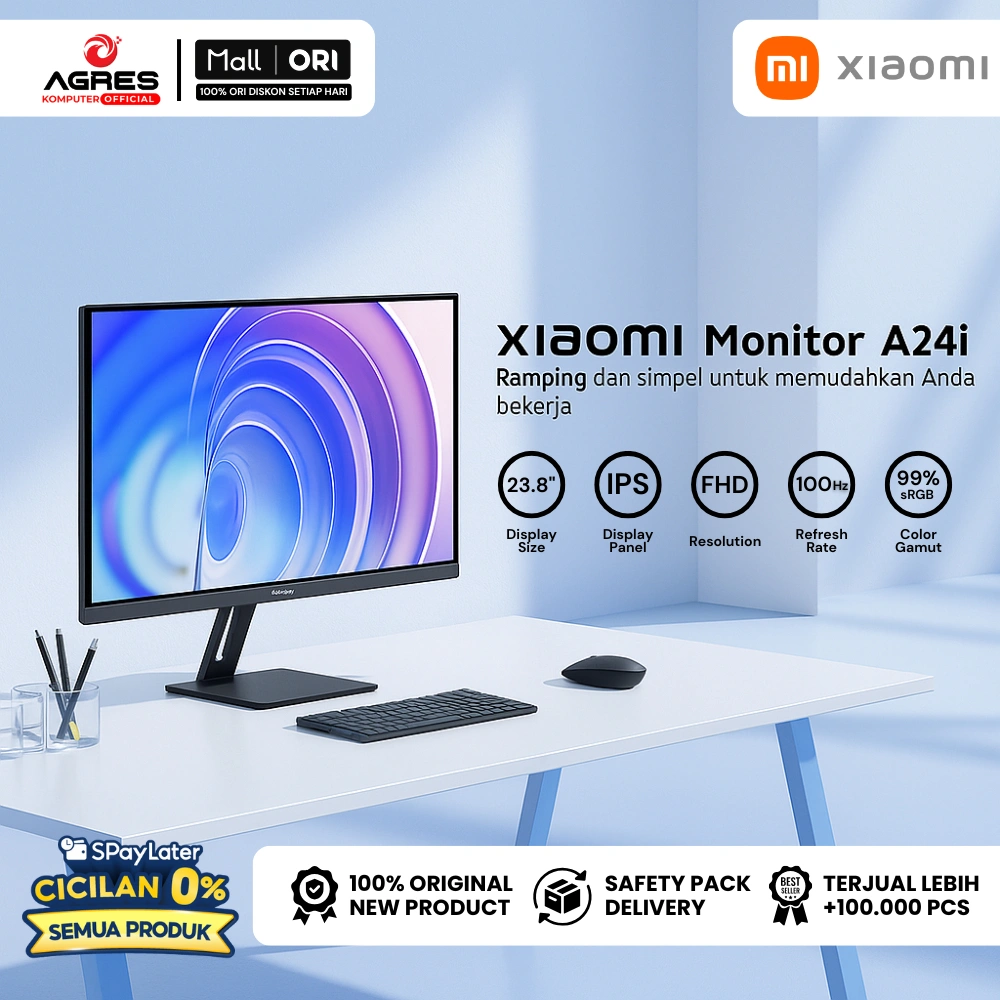 XIAOMI MONITOR 24 INCH A24I IPS FHD 1080P 6MS 100HZ DELTA E2 3Y