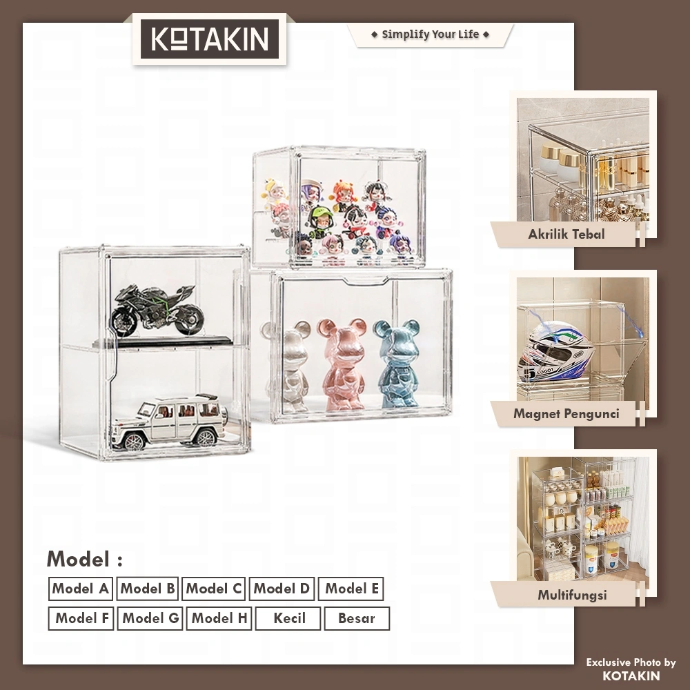KOTAKIN Lemari Mainan Rak Akrilik Etalase Display Pajangan Lego Action Figure Susun