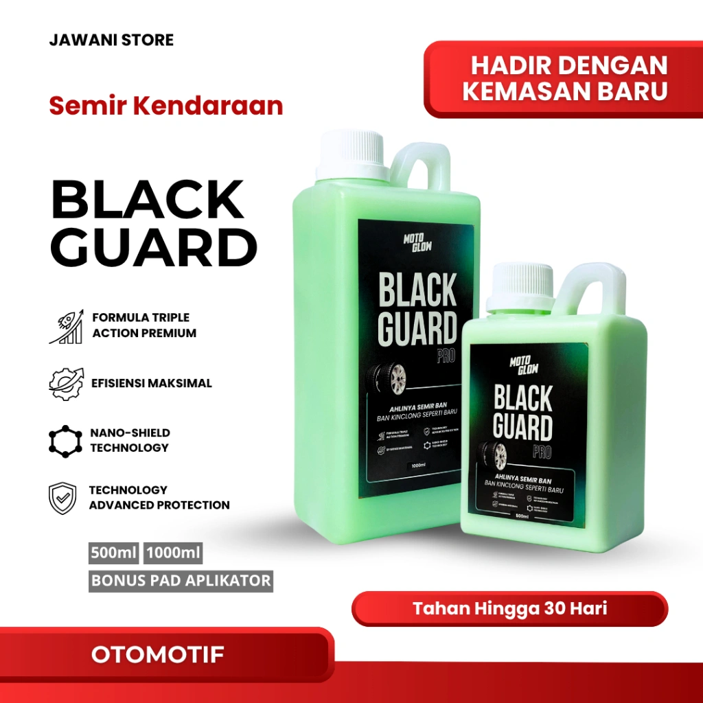 [ 𝟏𝟎𝟎% 𝐎𝐑𝐈𝐆𝐈𝐍𝐀𝐋 ] BLACK GUARD PRO 2 Konsentrat Semir Ban Premium Tahan Lama Mobil Motor Kinclong