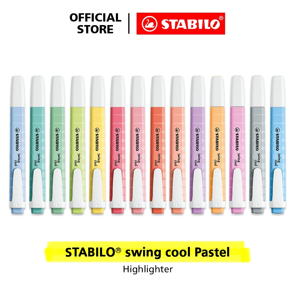 STABILO swing cool Pastel Highlighter Penanda Tulisan Warna Warni Tidak Luntur Tidak Bau Tahan Lama Bentuk Slim Grosir