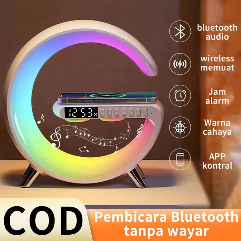 Speaker Bluetooth Nirkabel Mini dengan Lampu Ambient LED Wireless Speaker Bluetooth Pengisian Cepat Untuk Phone