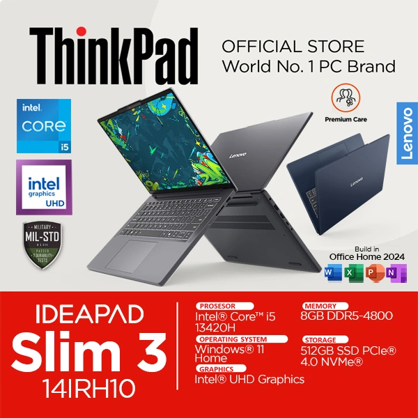 Lenovo IdeaPad Slim 3i 14IRH10 Core i5 13420H 16GB 512SSD Windows 11 Office 14 Inch IPS Laptop 3NID