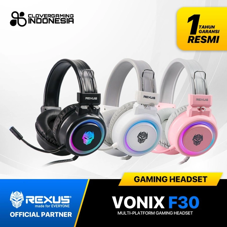 Rexus Vonix F30 LED Backlit Gaming Headset F 30 F-30 LED RGB