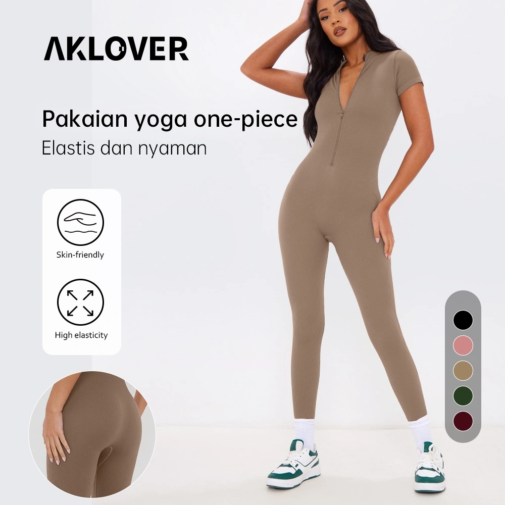 AKLOVER Jumpsuit Olahraga Setelan Jumper Booty wanita olahraga gym fitness