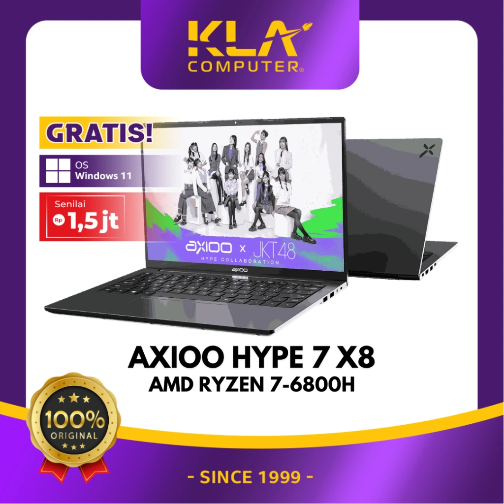 AXIOO HYPE 7 AMD X8 RYZEN 7 6800H 16GB 512GB WINDOWS 11 14.0 FHD IPS BLIT HDMI GREY
