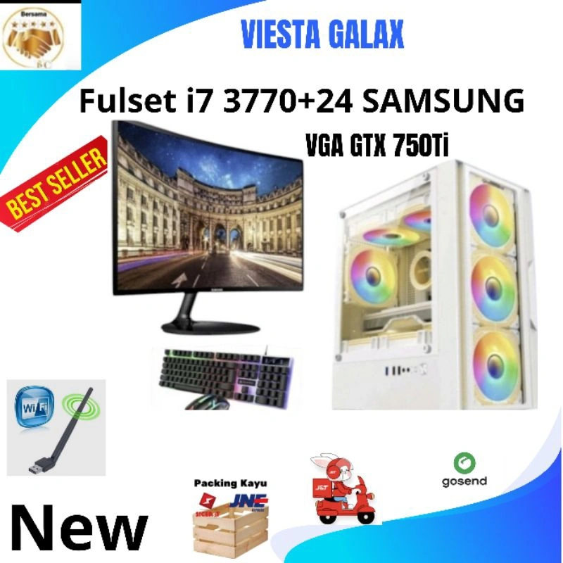 PC gaming  Valorant /Editing i7 Ram 16 gb Ssd 240gb Vga Gt 1030 Monitor 24 inc key mouse gaming full sett