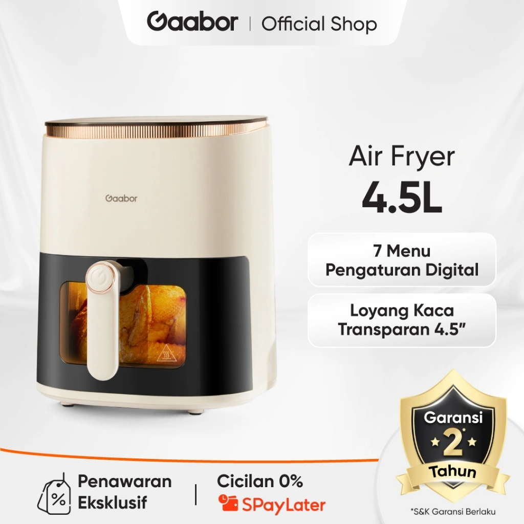 Gaabor Air Fryer Digital 4.5L Touch Screen Defrost Penggorengan Tanpa Minyak Layar Sentuh / AF-45T01A