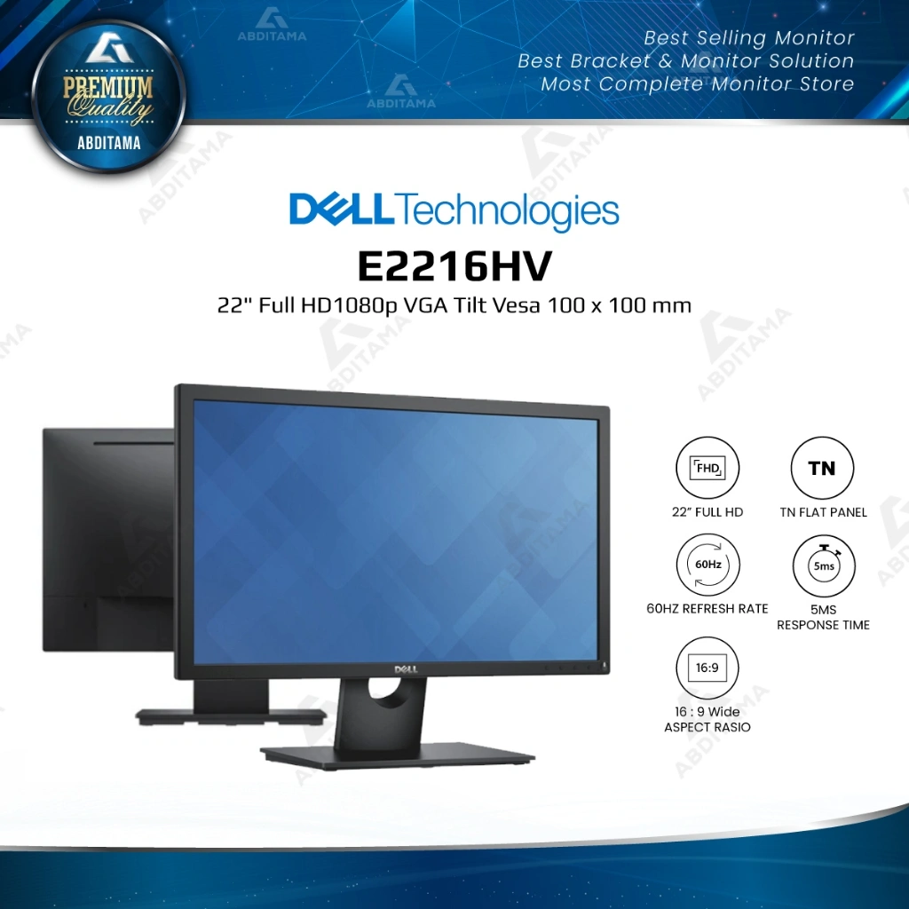 Monitor LED DELL E2216HV 22" Full HD1080p VGA Tilt Vesa 100 x 100 mm