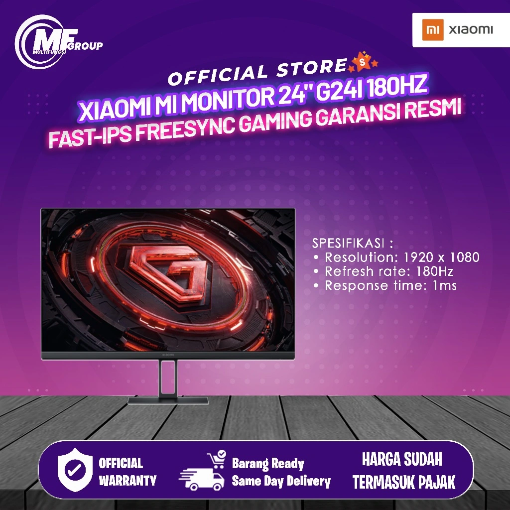 Xiaomi Mi Monitor 24" G24i 180Hz | G24I 2026 200Hz Fast-IPS FreeSync Gaming Garansi Resmi
