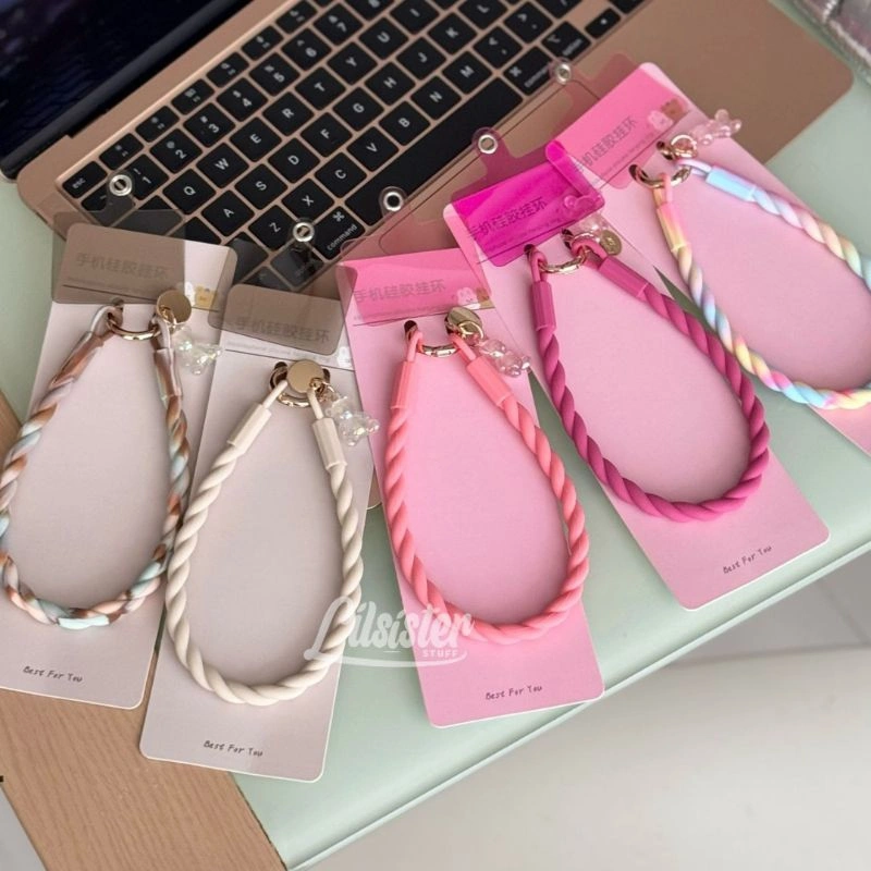 LILSISTERSTUFF | Jim Darrel Phone Lanyard Hand Strap with Holo Bear Charm (Universal)