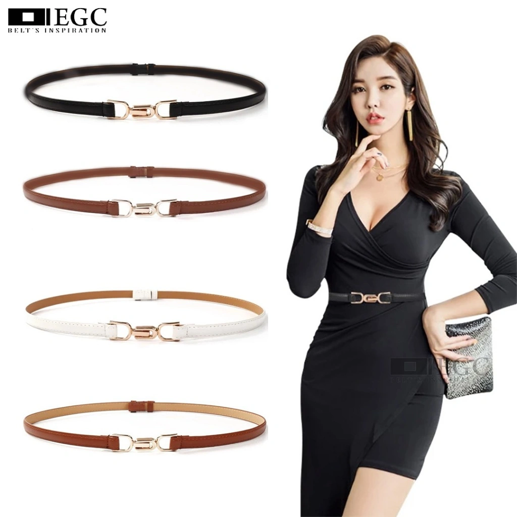HARGA PROMO !! IKAT PINGGANG WANITA SKINNY METAL GOLD / BELT FASHION KULIT SINTETIS - L059