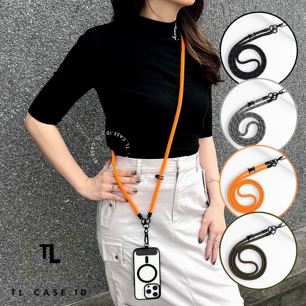 Lanyard Phone Strap ROPE  - Gantungan Hp Panjang Selempang Universal / Gantungan Crossbody / Tali Strap Gantungan Serbaguna