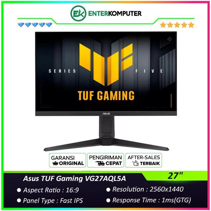 Asus TUF Gaming VG27AQL5A 27" QHD Fast IPS 210Hz HDR400 Gaming Monitor / Monitor 27 inch