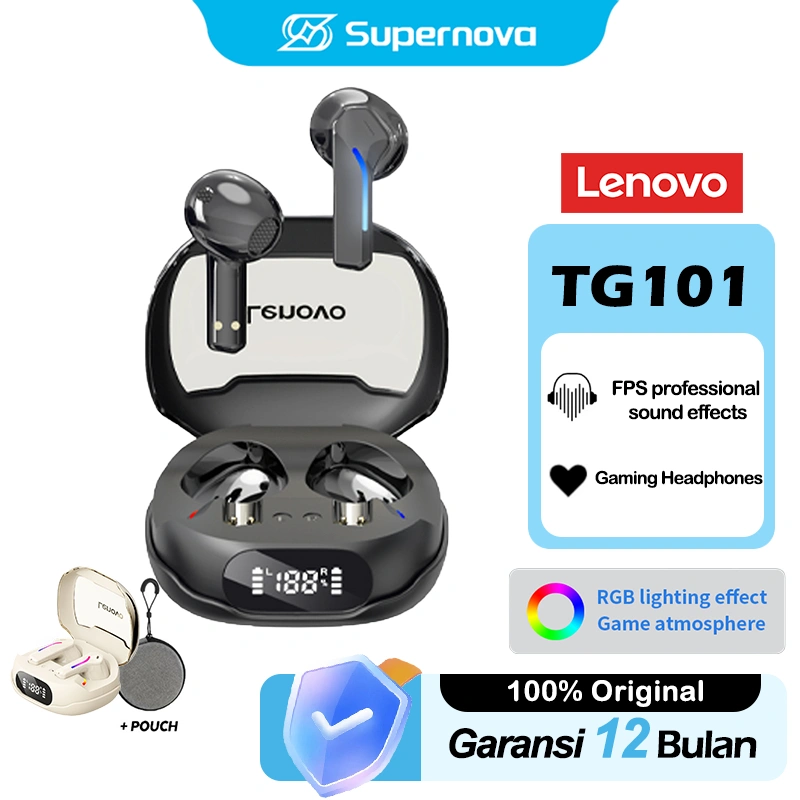 Lenovo Thinkplus TG101 Gaming Headphones Wireless Bluetooth TWS Earbuds Earphone with RGB lighting
