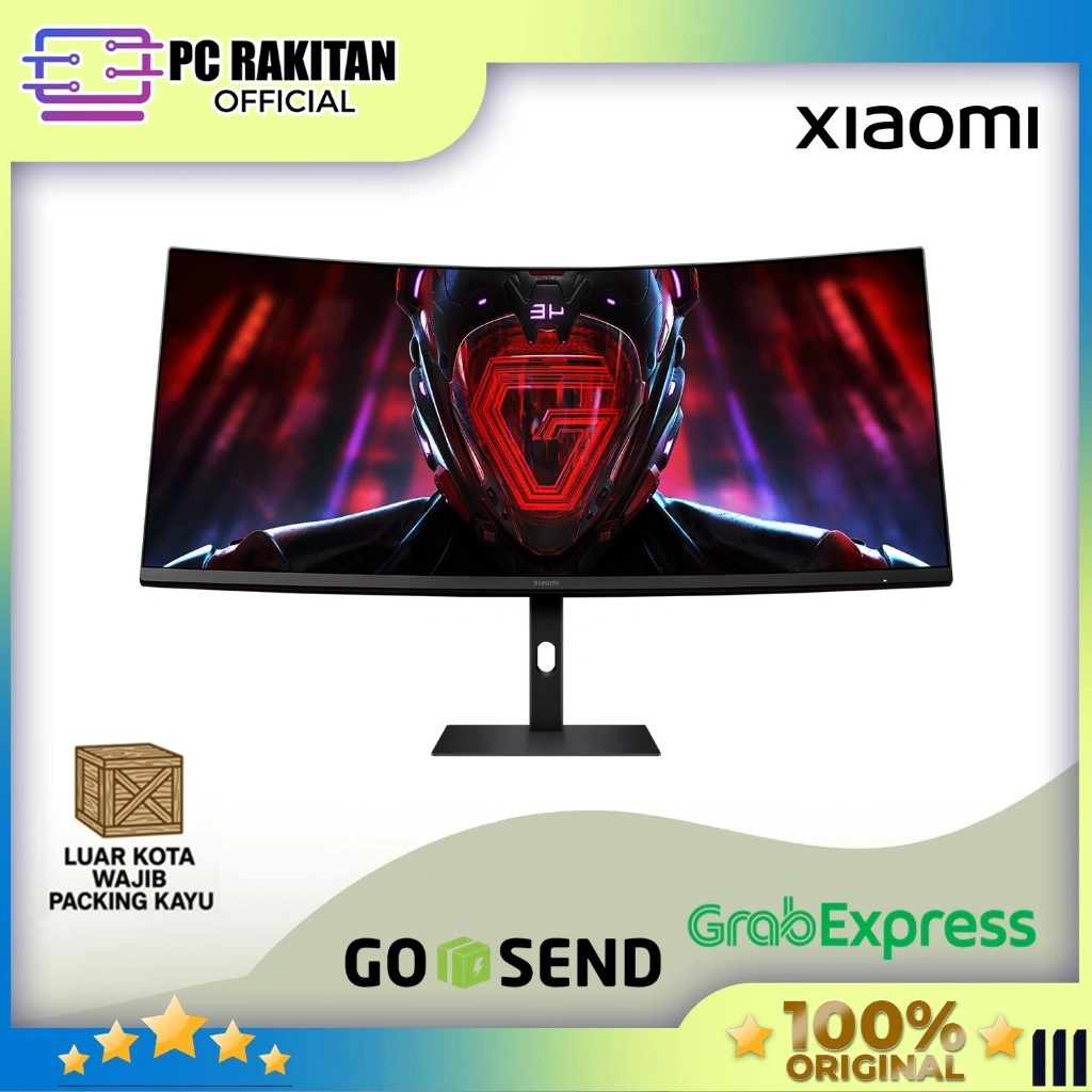 XIAOMI ULTRAWIDE GAMING MONITOR CURVED 34 INCH G34WQI VA 1500R WQHD 2K 1440P 1MS 180HZ ERGONOMIC 3Y