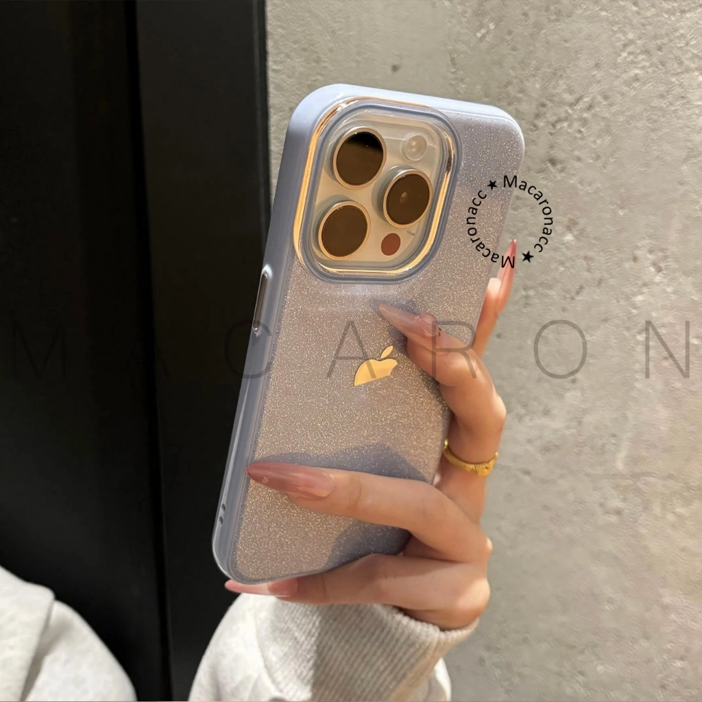 (2) BerLogo - soft silicone Glitter Bling stardust Case for iPhone 17 17pro 17air 17promax 16 16e 15 14 13 12 11 X Xs Xr 7+ 8+ 7 8 Pro Plus Promax - softcase/case Hp casing bling bling mewah pelindung handphone