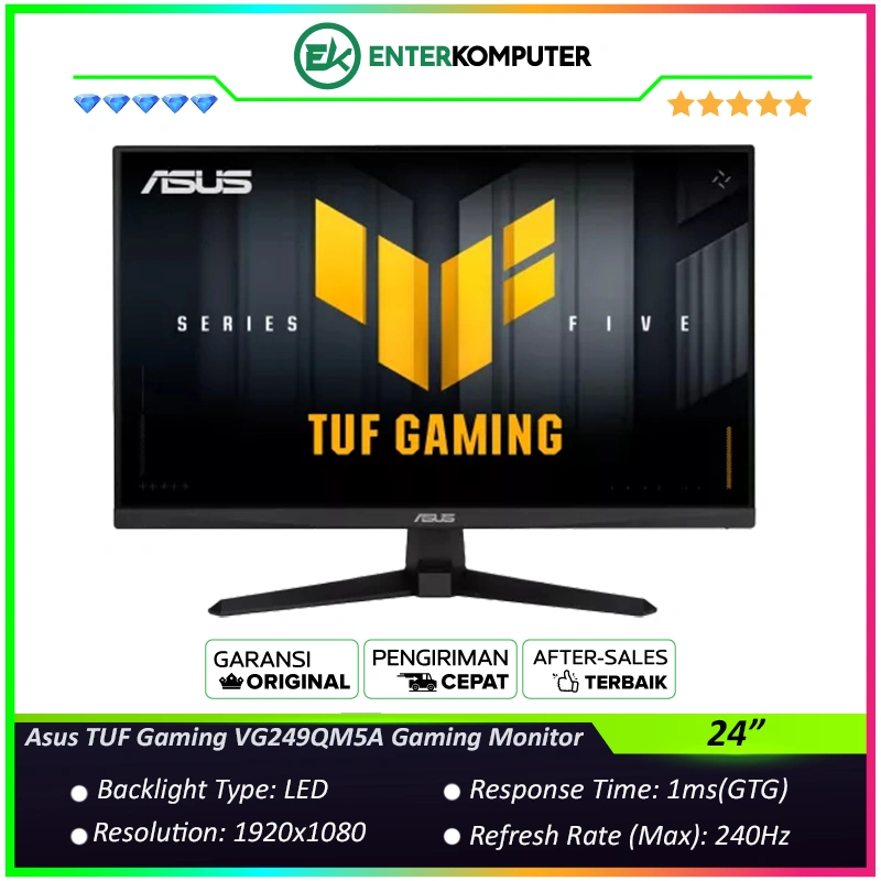 Asus TUF Gaming VG249QM5A 23.8" FHD Fast IPS 240Hz HDR10 Gaming Monitor / Monitor 24 Inch