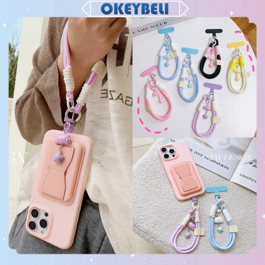 •OKEY BELI•GT2104 Gantungan Tali HP Liontin Rantai Bintang Awan Kartun Lucu Casing Phone Straps