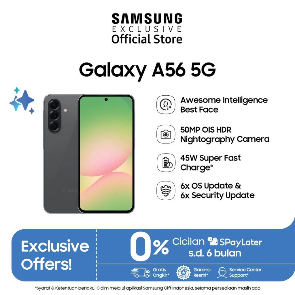 [SPECIAL 12.12] Samsung Galaxy A56 5G 12/256GB - Awesome Graphite | Galaxy AI | 50MP Camera | 45W Super Fast Charge