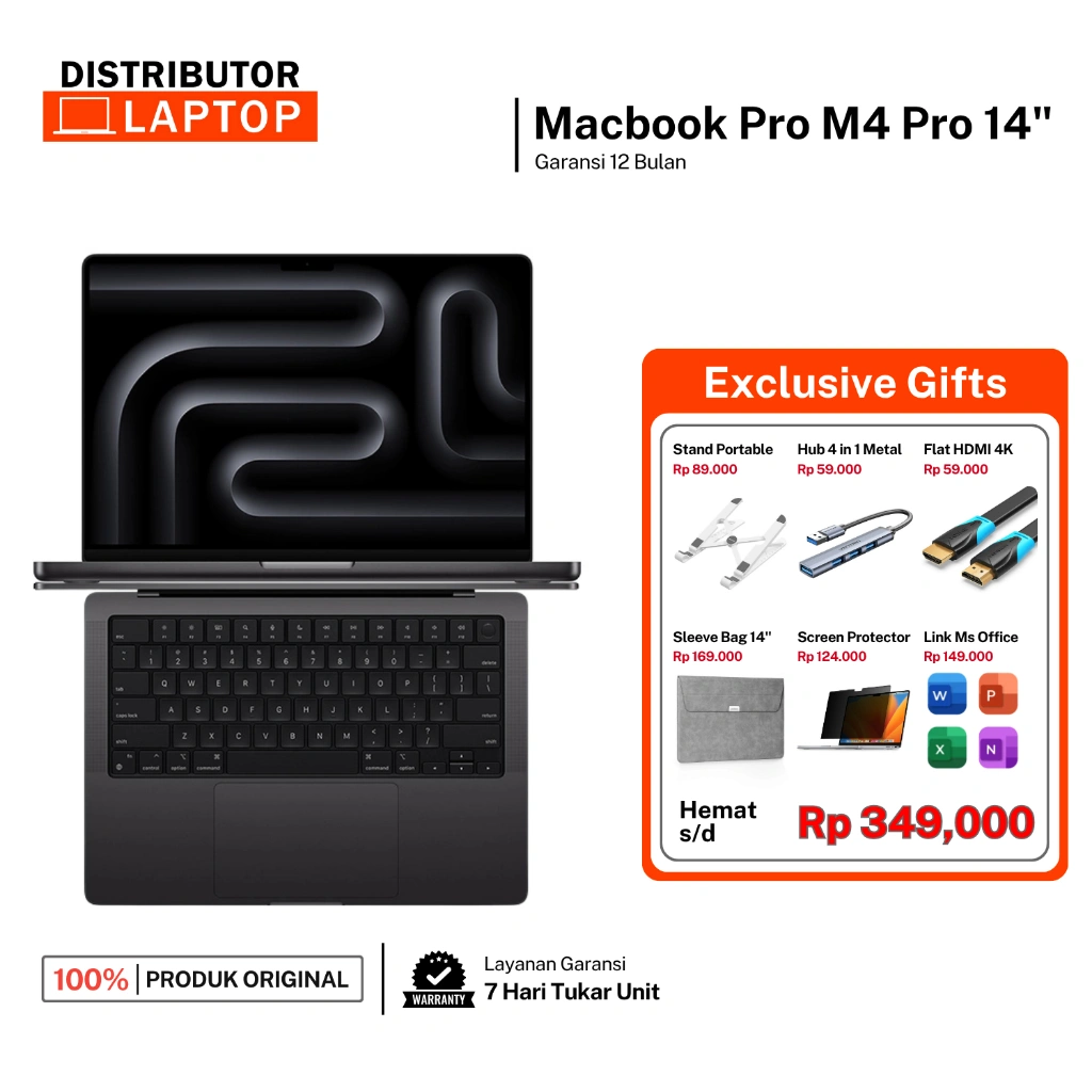 Apple Macbook Pro M4 Pro Max 2025 - 14 inch Garansi 1 Tahun