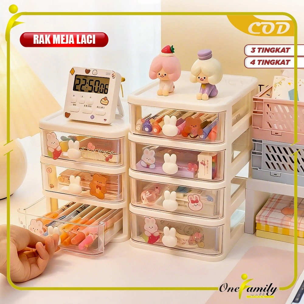 ONE-K152 Rak Meja Laci Penyimpanan Rak Susun Makeup Storage Organizer Multifungsi / Rak Tempat kosmetik Serbaguna