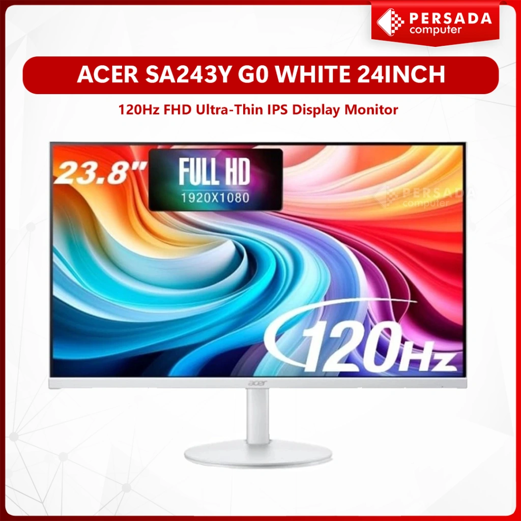 ACER SA243Y G0 White 24" 120Hz FHD Ultra-Thin IPS Display Monitor