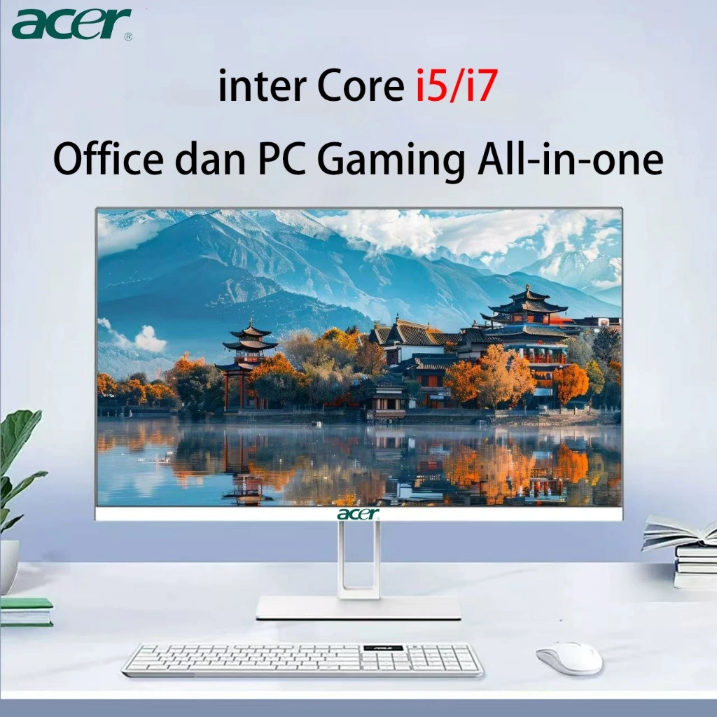 Acer Komputer Full PC All-in-One 19‘ 22’ 24‘ 27“ Baru Terbaru HD Super Tipis Intel Core i3/i5/i7 Untuk Rumah, Belajar, Kantor, Gaming dan