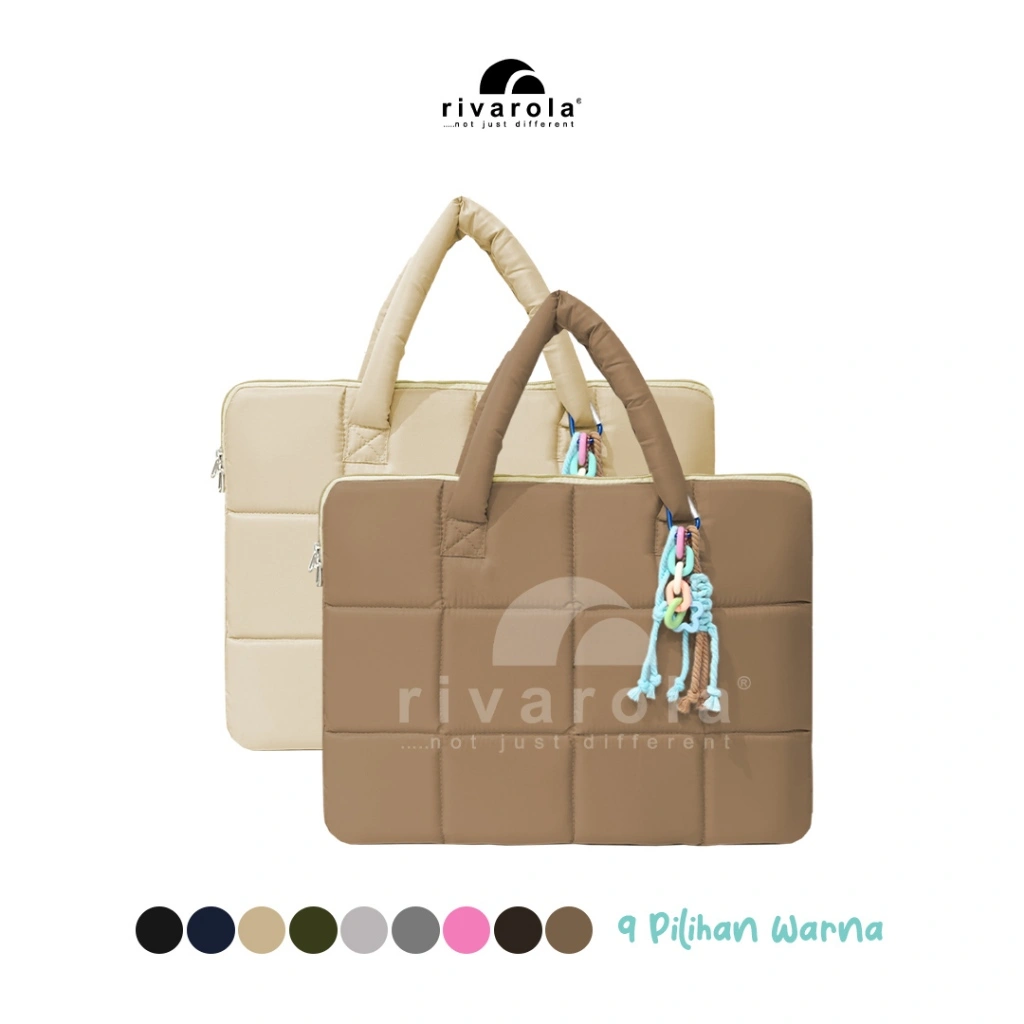 Tas Laptop soft puffy Totebag Laptop tas Fungsional Proteksi laptop 14-15 inch