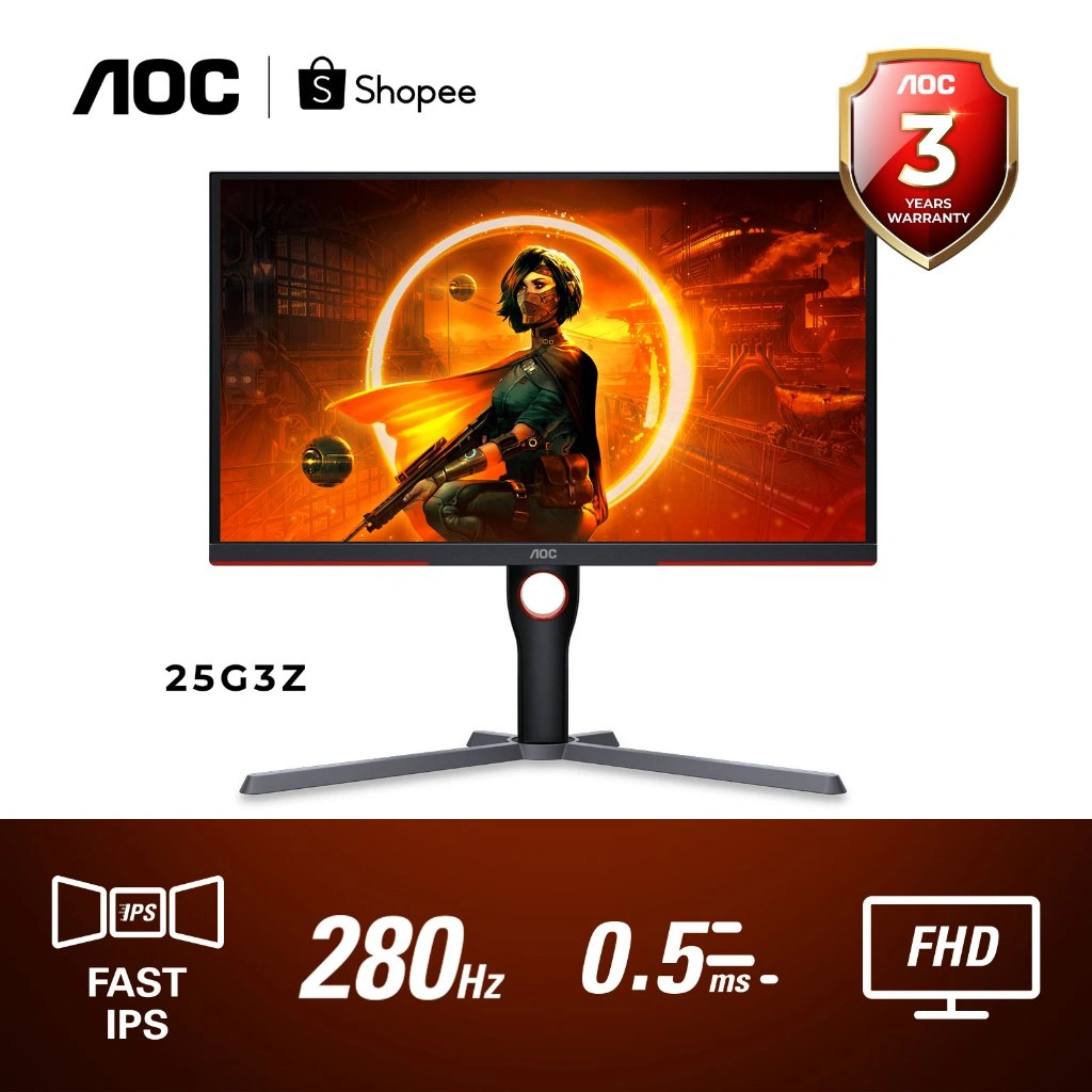 Monitor LED AOC 25G3Z FreeSync Premium 24,5" IPS 280Hz FHD 0.5MS DisplayHDR 400