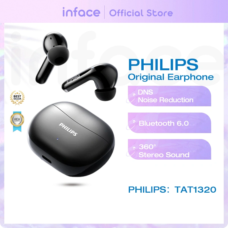 PHILIPS Original TAT1320 True Wireless Earphone Bluetooth 6.0 Low Delay Game/Music/Call/Outdoor Sports Headset Bluetooth
