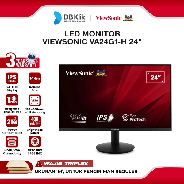 VIEWSONIC VA24G1-H LED Monitor IPS 144Hz 1ms HDMI VGA