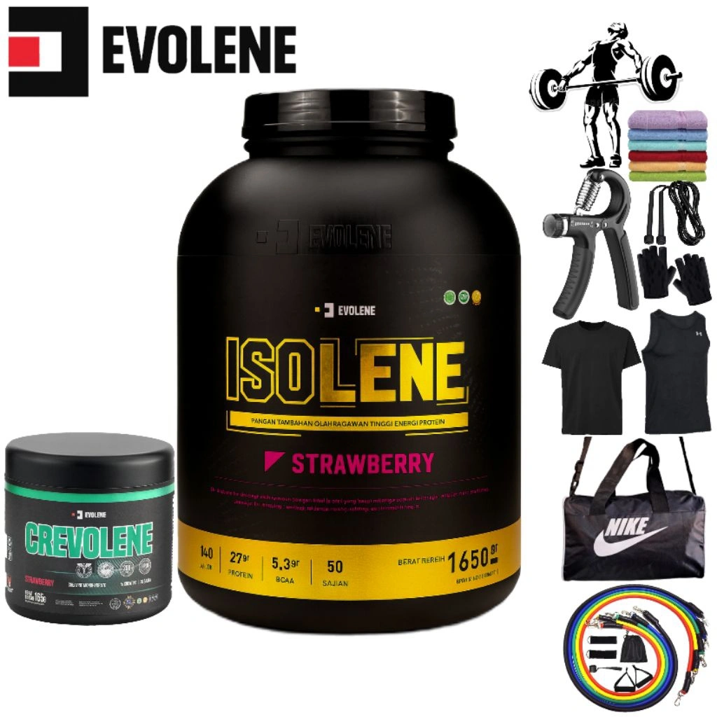 Isolene Whey Protein Isolate Evolene| isi 50 sachet BPOM dan halal