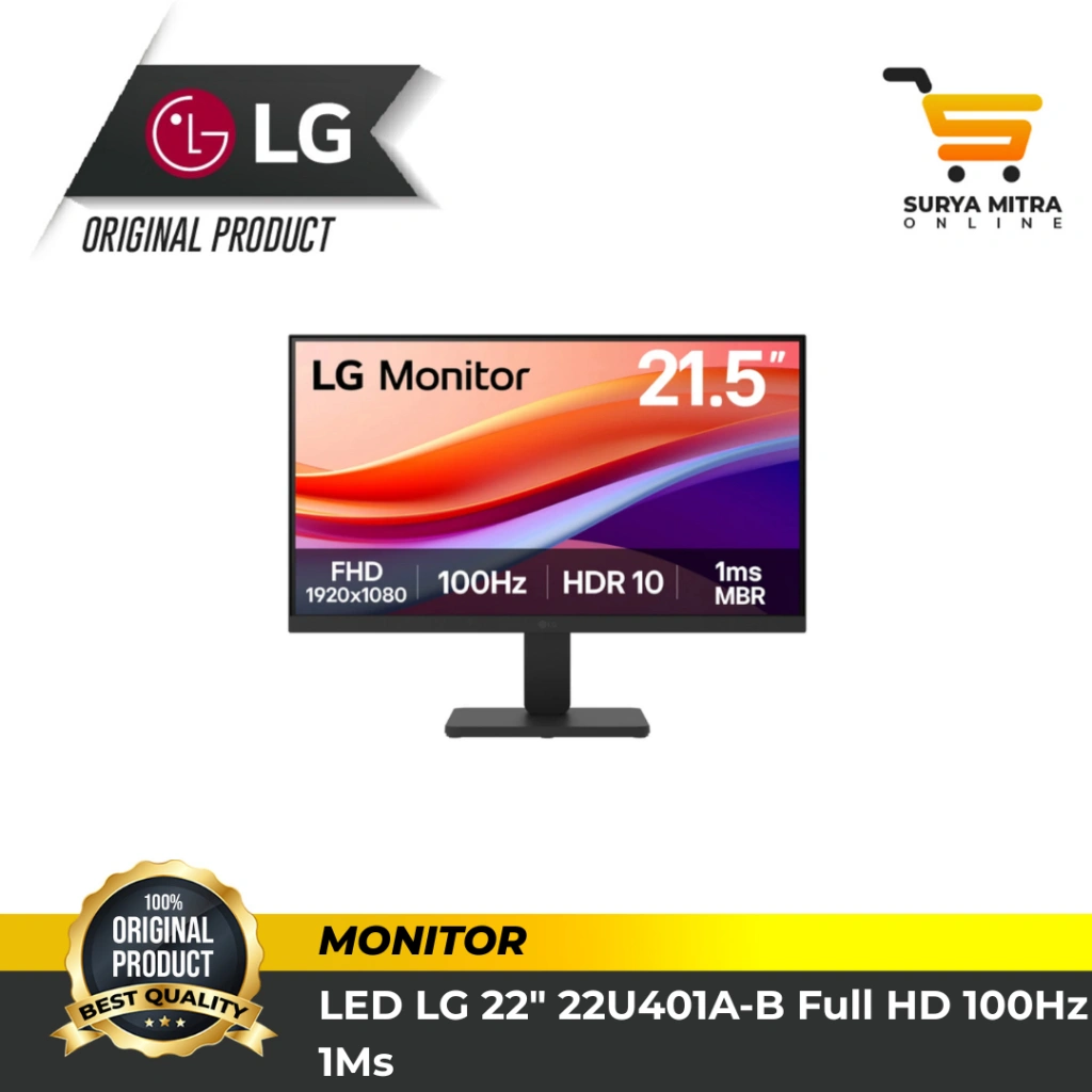 Monitor LG  22U401A-B (Pengganti 22MR410-B) 21.45'' Full HD Display with AMD FreeSync