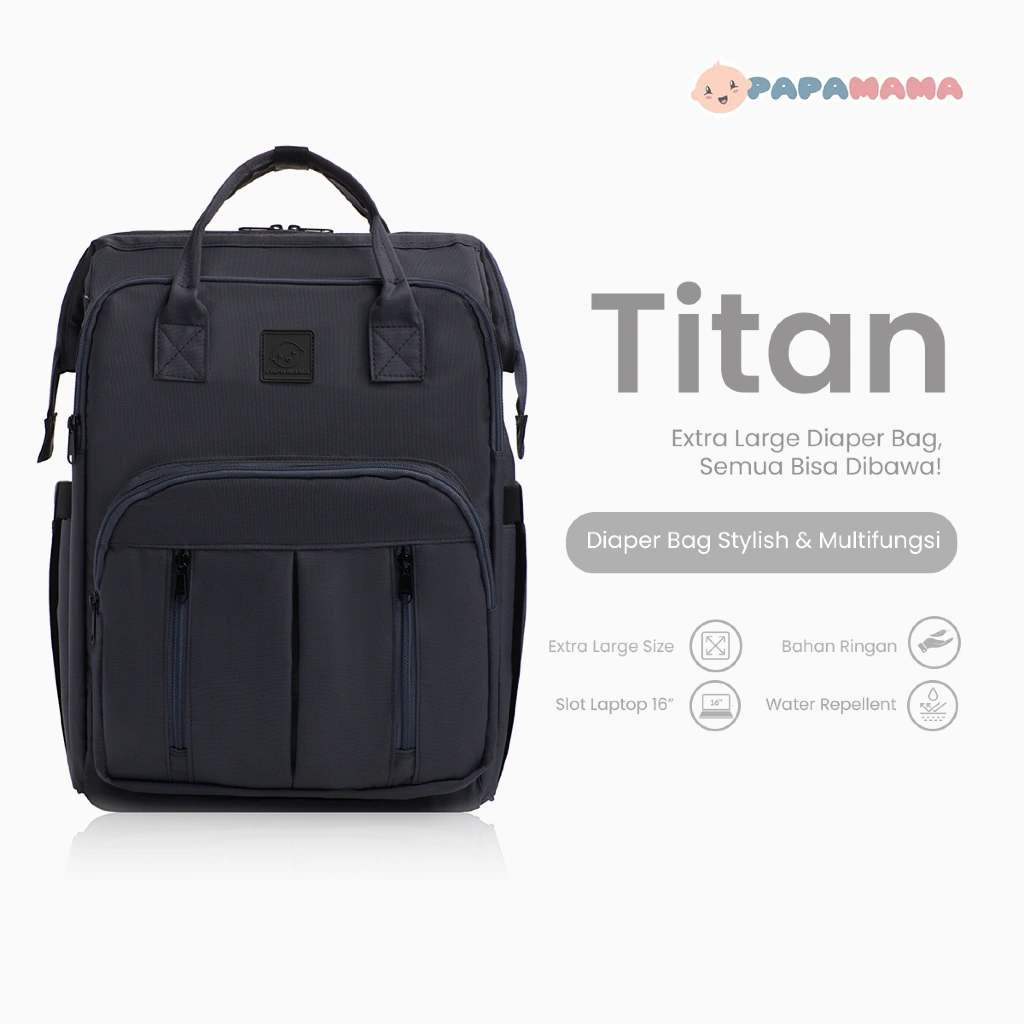 Papamama Titan - Extra Large Water Repellent Diaper Bag - 1021
