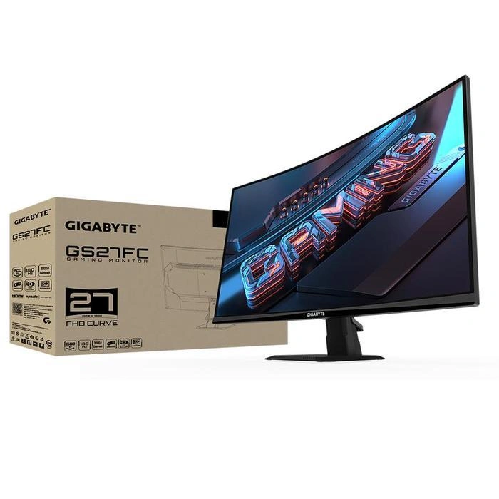 MONITOR GIGABYTE Curved GS27FC 27 INCH VA 1500R FHD 1080P 1MS 180HZ HDR TILT