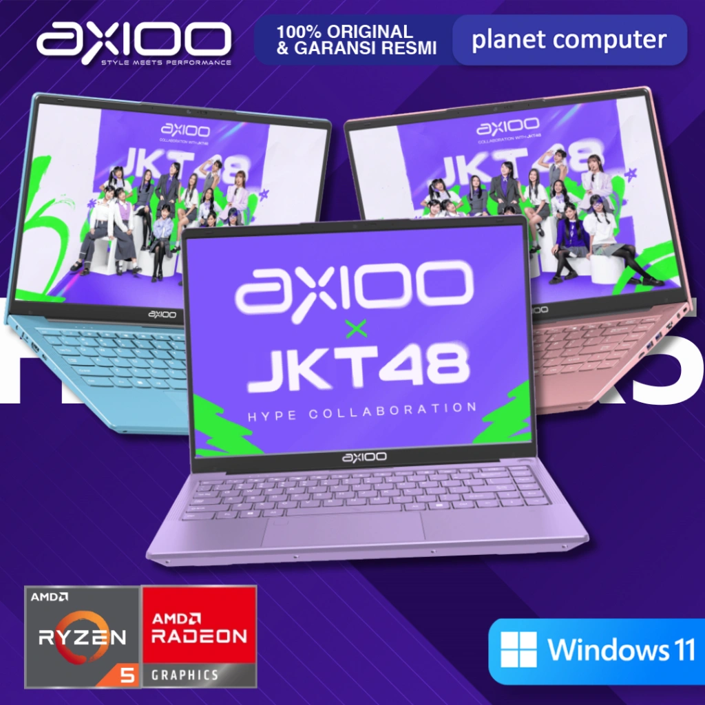 AXIOO Hype 5 Amd X5-2 Lollipop Series Ryzen 5 7430 RAM 8Gb SSD 256Gb Win 11 HOME ORIGINAL RESMI