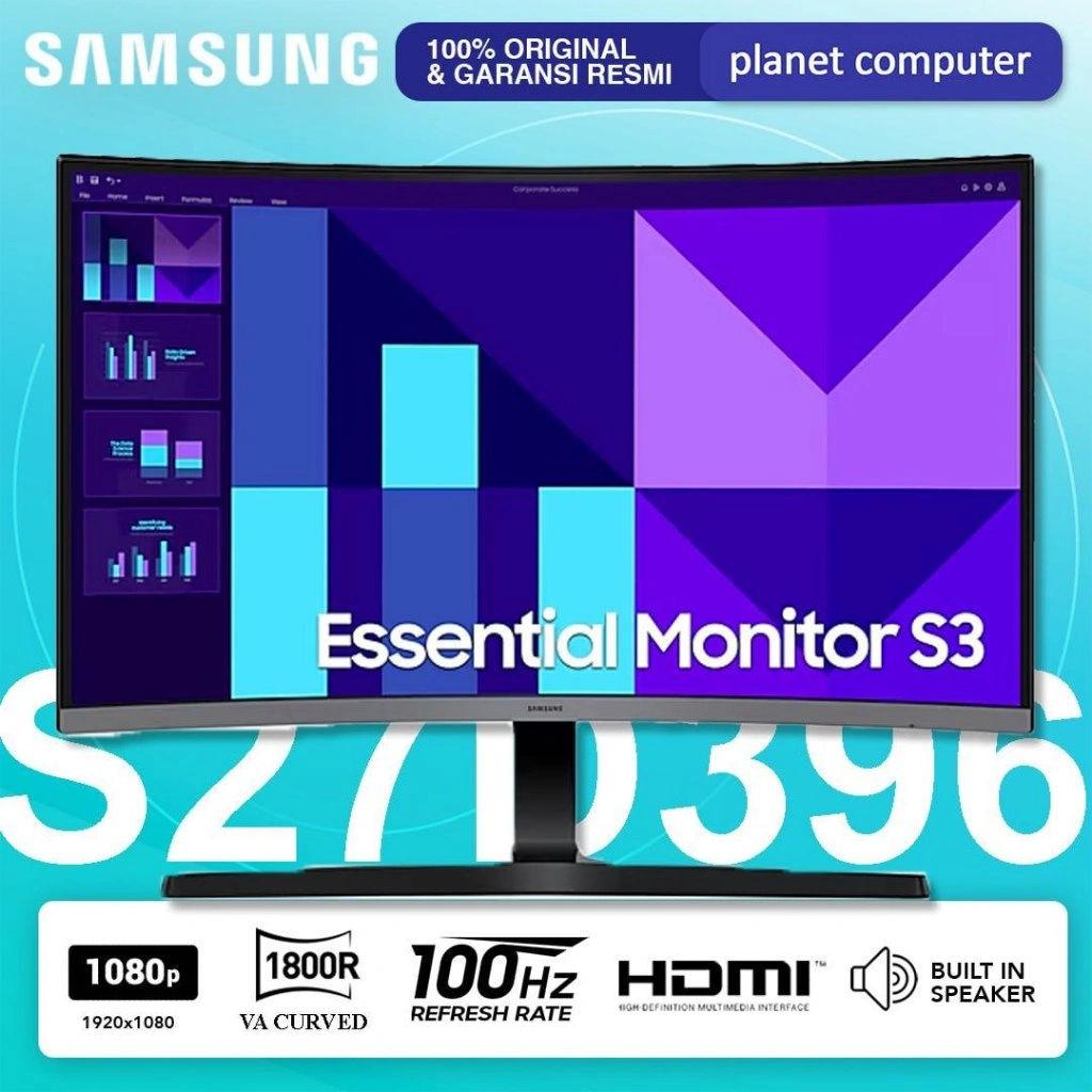 Samsung Monitor 27" Inch S27D396 / S32D396 Curved FHD LED FREESYNC