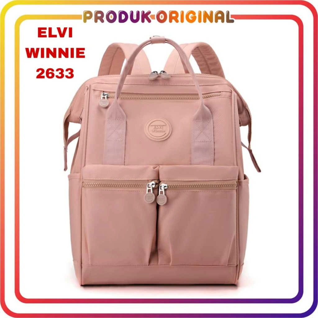 Elvi winnie ori - Tas ransel wanita Elvi winnie 2633 nilon waterproof ransel laptop muat 15 inci