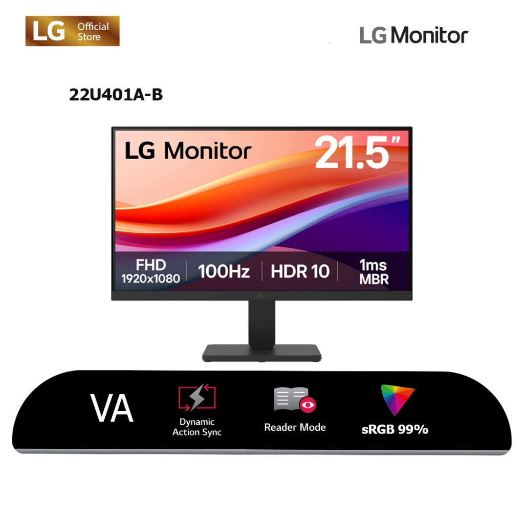 LG Monitor 22U401A-B / 22MR410-B 21.45'' Full HD Display with Refresh rate 100hz