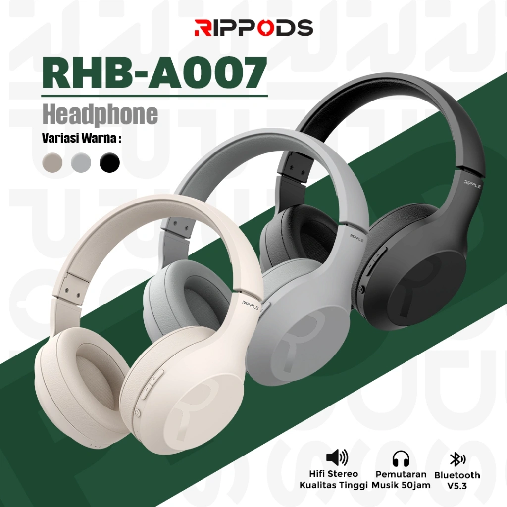 [NEW] Rippods Headphone Bluetooth RHB A007 Noise Reduction High Quality Sound Headset Gaming