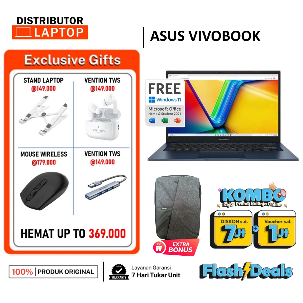 ASUS VIVOBOOK 14 A1405ZA A1404ZA A1404VA I7 1355 I5 1335 1235 I3 1315 16GB 1TB 512GB SSD W11+OHS 14.0FHD VIPS IPS - A1405ZA A1404ZA X1404ZA E1404GA A416JAO F1504ZA F1404ZA A1400EA - LAPTOP ULTRABOOK NOTEBOOK