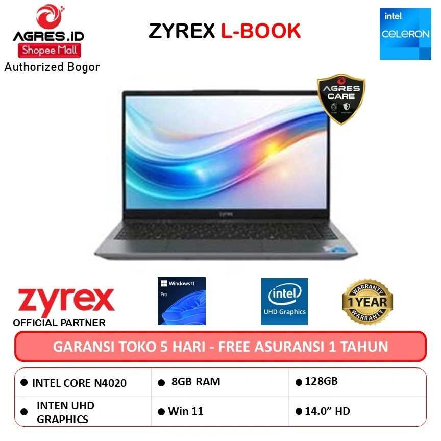 ZYREX L-BOOK 8GB 128GB 256GB W11