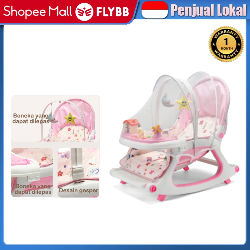 [READY STOCK]FLYBB Bouncer baby 4in1 Kursi Goyang Manual Bayi AyunanBayi Bouncer Bayi To Up 20 kg