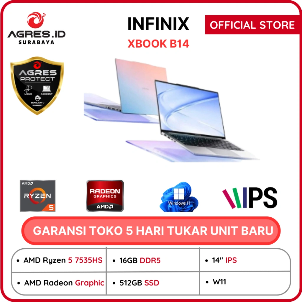 INFINIX XBOOK B14 RYZEN 5 7535HS 8GB 512GB W11 14.0WUXGA IPS