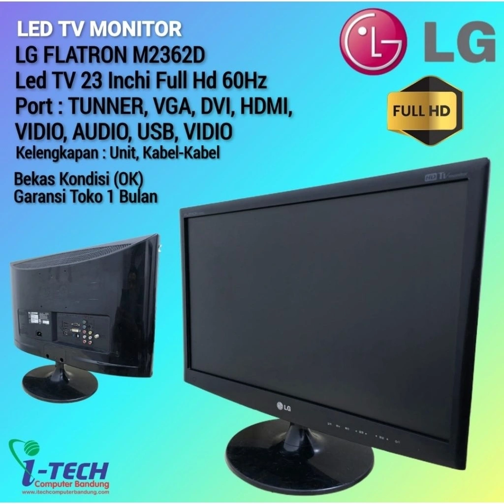 MONITOR LCD LED 19" 20" 21" 22" 23" 24" HD | FULL HD BEKAS KONDISI NORMAL.
