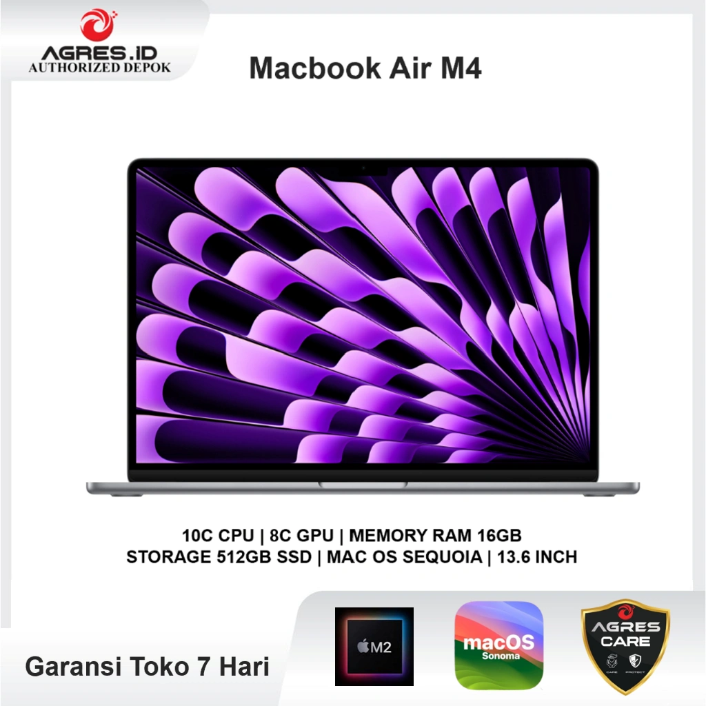 Laptop Apple MacBook Air 13 M4 | 16GB 256GB | Garansi Resmi