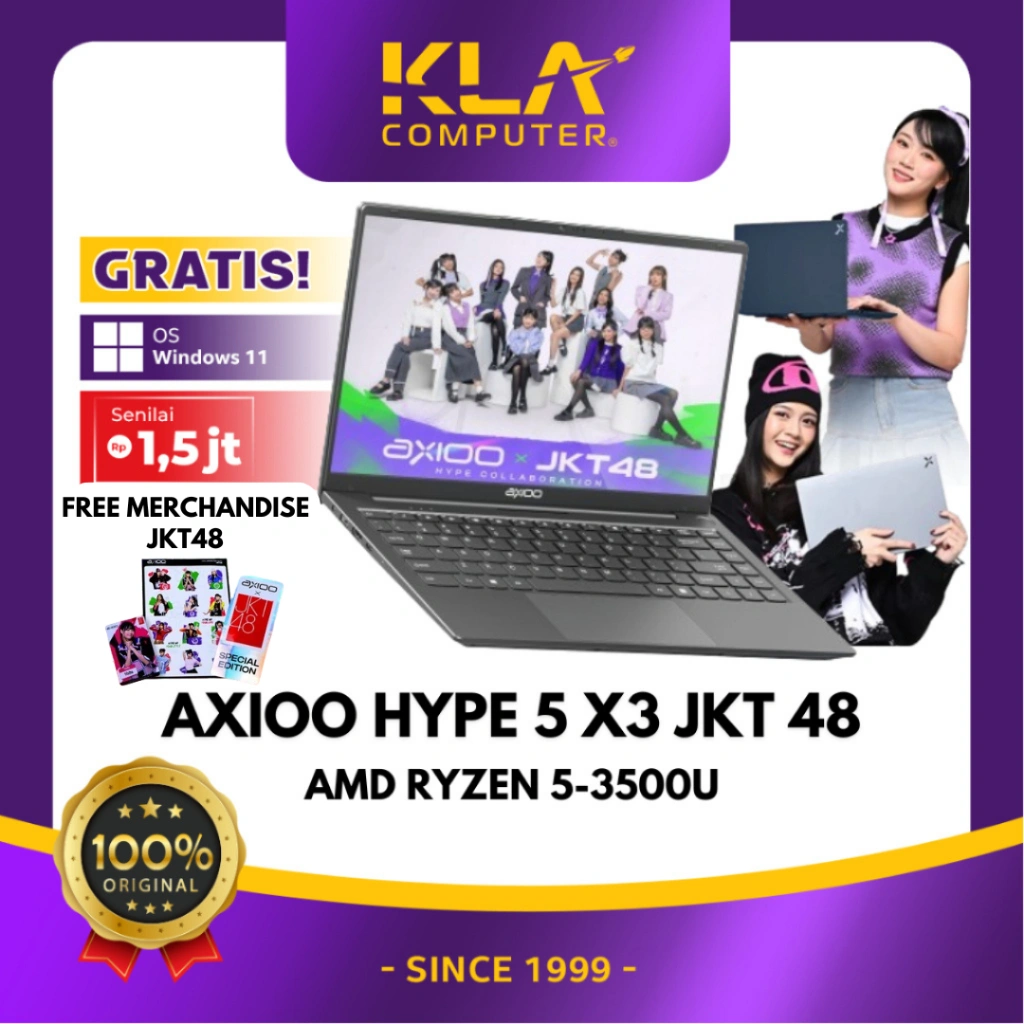 LAPTOP AXIOO HYPE 5 X3 JKT48 AMD Ryzen 5 3500U 8GB 256GB FHD IPS Backlit Windows 11