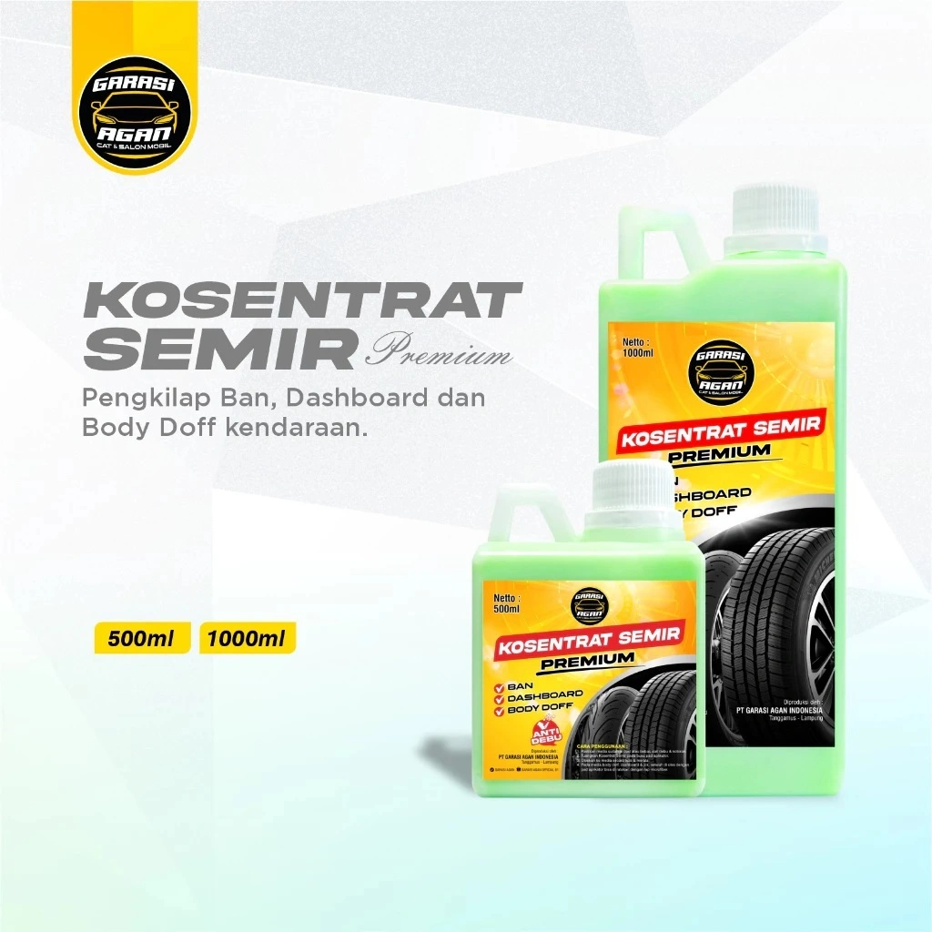 KONSENTRAT SEMIR PREMIUM 500 ML 1 LITER SEMIR BAN JOK DASHBOARD BODY MOBIL BODY DOFF ANTI DEBU