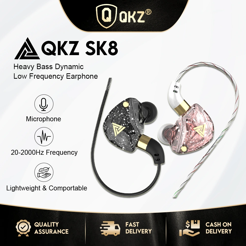 Qkz Sk8 In Ear Bass Earphone Rock Headphones Sport Stereo With Microphone Gaming Earphones
