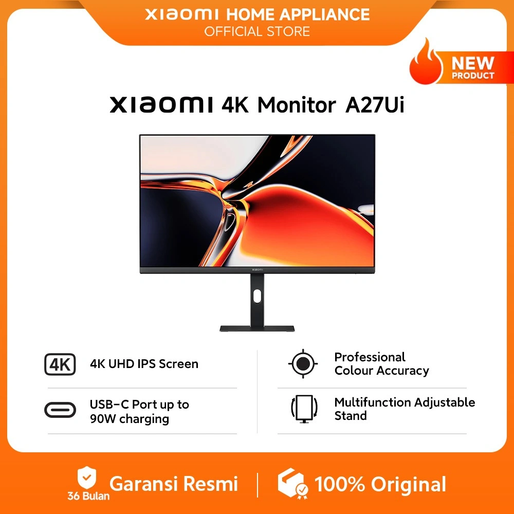 Xiaomi 4K Monitor A27Ui | 4K UHD IPS Screen | Professional Colour Accuracy | USB-C Port up to 90W charging | Multifunction Adjustable Stand [Official Store]